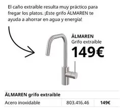 Oferta de Almaren - Grifo Extraible por 149€ en IKEA