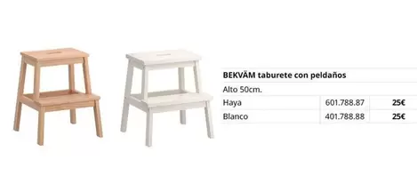 Oferta de Blanco - Bekjam - Taburete Con Peldanos por 25€ en IKEA