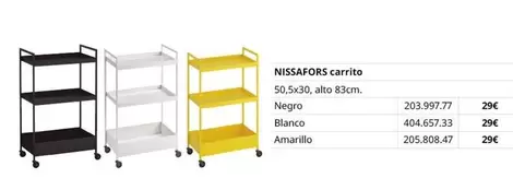 Oferta de Blanco - Nissafors Carrito por 29€ en IKEA