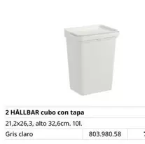 Oferta de 2 Hallbar Cubo Con Tapa en IKEA