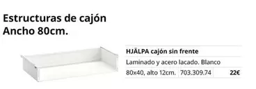 Oferta de Blanco - Estructuras De Cajón Ancho 80cm por 22€ en IKEA