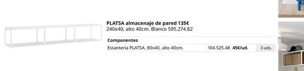 Oferta de Blanco - Platsa Almacenaje De Pared 135€ por 135€ en IKEA