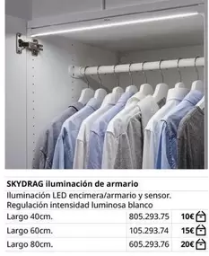 Oferta de Blanco - Skydrag Iluminación De Armario por 10€ en IKEA