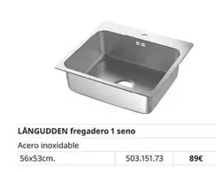 Oferta de Langudden Fregadero 1 Seno por 89€ en IKEA