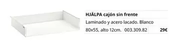 Oferta de Blanco - Hjalpa Cajon Sin Frente por 29€ en IKEA