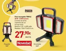 Oferta de Pamacon - Foco Recargable Triple por 27,9€ en Mi Bricolaje