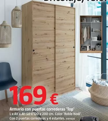 Oferta de Armario Con Puertas Correderas 'Top' por 169€ en BAUHAUS