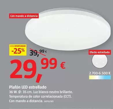 Oferta de Plafone LED Estrellado por 29,99€ en BAUHAUS