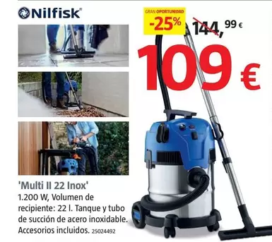 Oferta de Nilfisk - 'Multi II 22 Inox' por 109€ en BAUHAUS