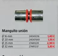 Oferta de Press-Fitting Manguito Union  por 1,4€ en BAUHAUS