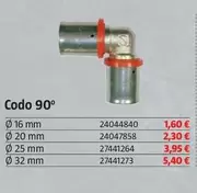 Oferta de Press-Fitting Codo 90° por 1,6€ en BAUHAUS