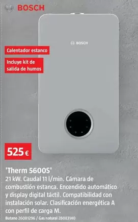 Oferta de Bosch - 'Therm 5600S' por 525€ en BAUHAUS