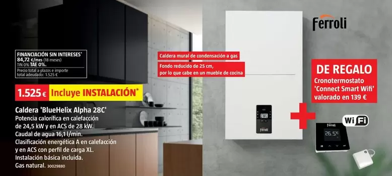 Oferta de Ferroli - Caldera Gas 'BlueHelix Alpha 28C'  por 1525€ en BAUHAUS