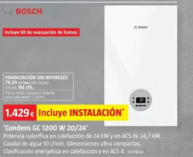 Oferta de Bosch - 'Condens GC 1200 W 20/24' por 1429€ en BAUHAUS