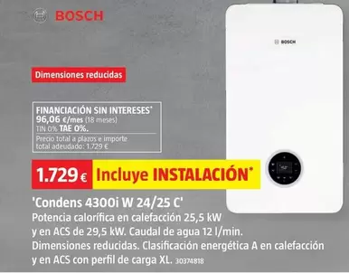 Oferta de Bosch - 'Condens 4300I W 24/25 C' por 1729€ en BAUHAUS