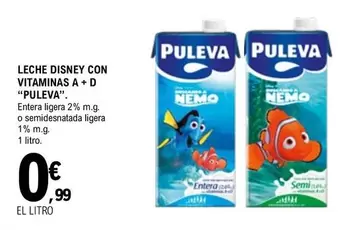 Oferta de Puleva - Leche Disney Con Vitaminas A + D por 0,99€ en E.Leclerc