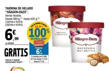 Oferta de Häagen-Dazs - Tarrina De Helado por 6,99€ en E.Leclerc