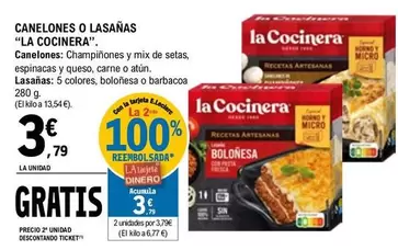 Oferta de La Cocinera - Canelones O Lasañas por 3,79€ en E.Leclerc