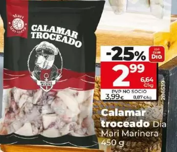 Oferta de Dia Mari Marinera - Calamar Troceado por 2,99€ en Dia