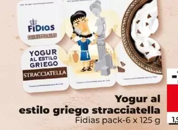 Oferta de Fidias - Yogur Al Estilo Griego Stracciatella por 1,56€ en Dia