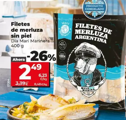 Oferta de Dia Mari Marinera - Filetes De Merluza Sin Piel por 2,49€ en Dia