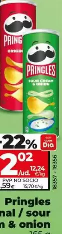 Oferta de Pringles - Original/Sour Cream & Onion por 2,02€ en Dia