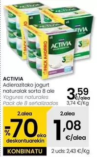 Oferta de Activia - Yogures Naturales por 3,59€ en Eroski