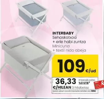 Oferta de Interbaby - Minicuna + Textil Nido Abeja  por 109€ en Eroski