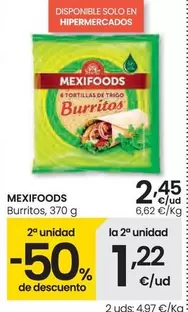 Oferta de Mexifoods - Burritos por 2,45€ en Eroski