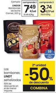 Oferta de Lindor - Bombones De Leche Cornet por 7,49€ en Eroski