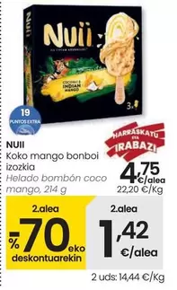 Oferta de Nuii - Helado Bombón Coco Mango por 4,75€ en Eroski