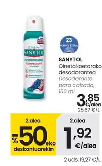 Oferta de Sanytol - Desodorante Para Calzado por 3,85€ en Eroski