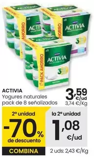 Oferta de Activia - Yogur Naturales por 3,59€ en Eroski