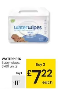 Oferta de WaterWipes - Baby Wipes por 11,11€ en Eroski