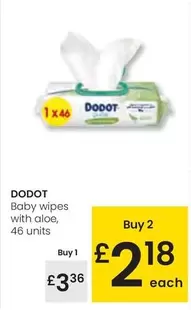 Oferta de Dodot - Baby Wipes With Aloe por 3,36€ en Eroski