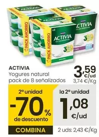 Oferta de Activia - Yogur Natural por 3,59€ en Eroski