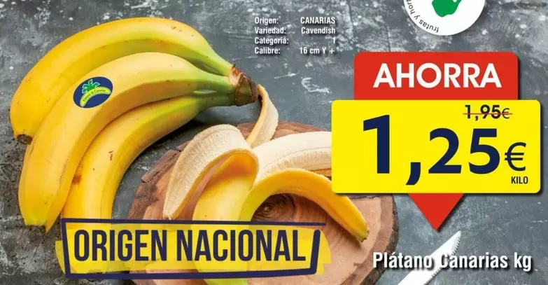 Oferta de Origen - Platano Canarias por 1,25€ en Froiz