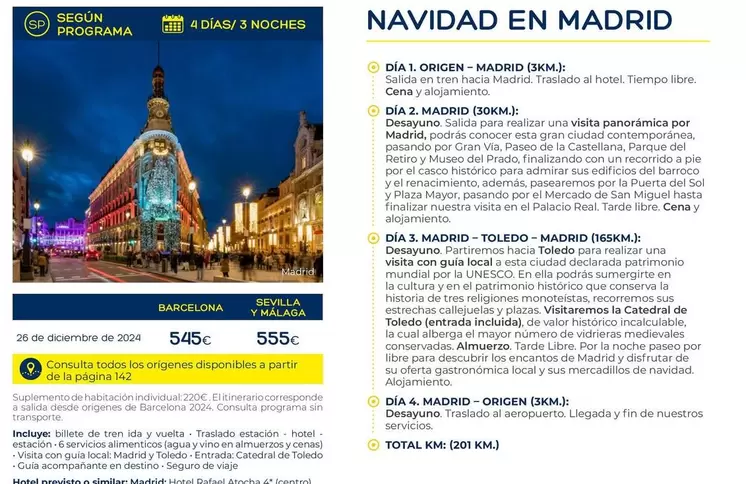 Oferta de Navidad En Madrid por 545€ en Viajes El Corte Inglés