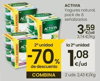 Oferta de Activia - Yogures Natural por 3,59€ en Eroski