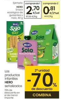 Oferta de Hero - Snack Ecológico De Guisantes Y Maiz por 2,7€ en Eroski