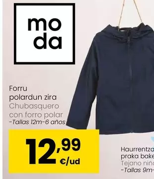 Oferta de Chubasquero Con Forro Polar por 12,99€ en Eroski