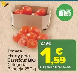 Oferta de Carrefour Bio - Tomate Cherry Pera por 1,59€ en Carrefour