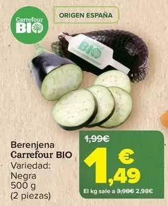 Oferta de Carrefour Bio - Berenjena por 1,49€ en Carrefour