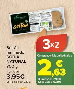 Oferta de Soria Natural - Seitan Laminado por 3,95€ en Carrefour