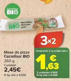 Oferta de Carrefour Bio - Masa De Pizza por 2,45€ en Carrefour