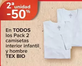 Oferta de Tex Bio - En Todos Los Pack 2 Camisetas Interior Infantil Y Hombre   en Carrefour