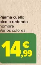 Oferta de Pijama Cuello Pico O Redondo Hombre en Carrefour