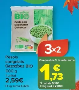 Oferta de Carrefour Bio - Guisante Congelado  por 2,59€ en Carrefour