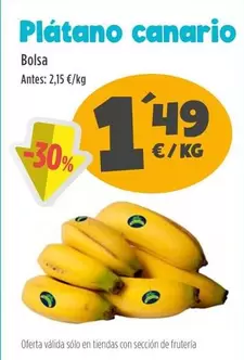 Oferta de Plátano Canario por 1,49€ en Ahorramas