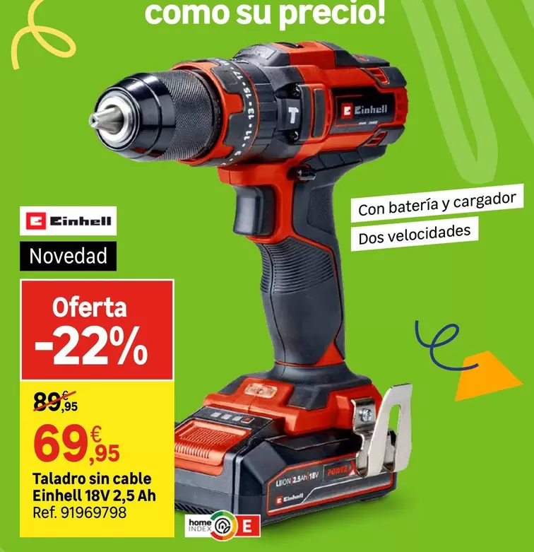 Oferta de Einhell - Taladro Sin Cable por 69,95€ en Leroy Merlin